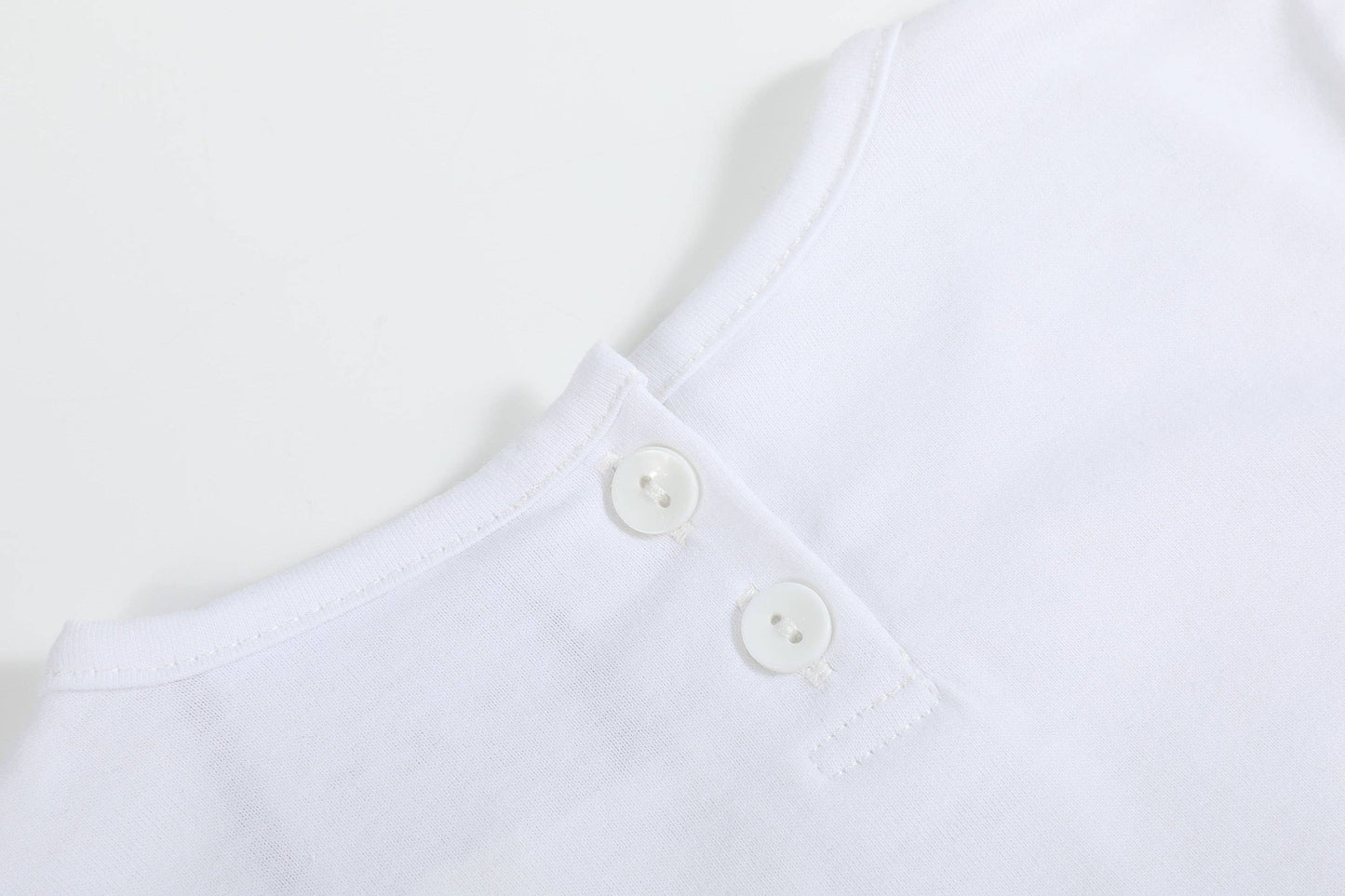 Lil Cactus White Cotton Layering Girls Shirt: 6Y