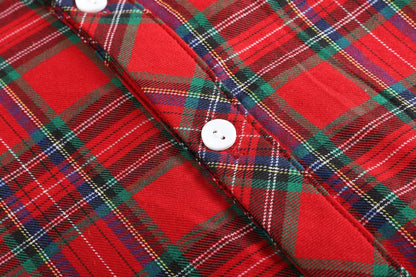 Red & Green Tartan Button-Up