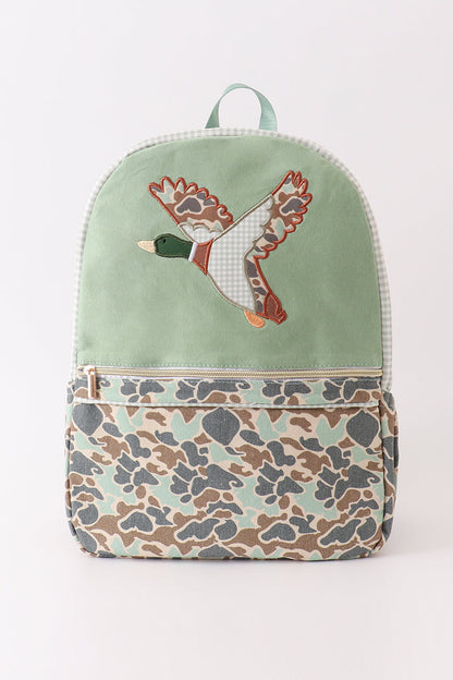 Camouflage duck applique backpack